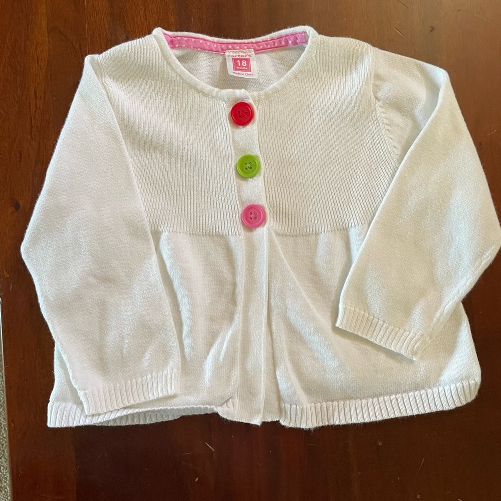 Carter’s girls’ 18 mos cotton cardigan sweater